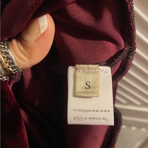 Dark red velvet elephant leggings size S - Picture 6 of 7